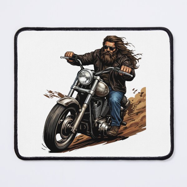 Item preview, Biker Riding Motorcycle Cartoon Illustration designed and sold by Macias123.