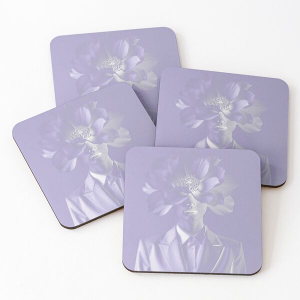 Item preview, Purple Surreal Flower Head Woman Portrait designed and sold by BetweenForms.