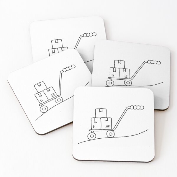 Item preview, A handcart full of boxes being hauled up a sloped trail designed and sold by rasagamastore.