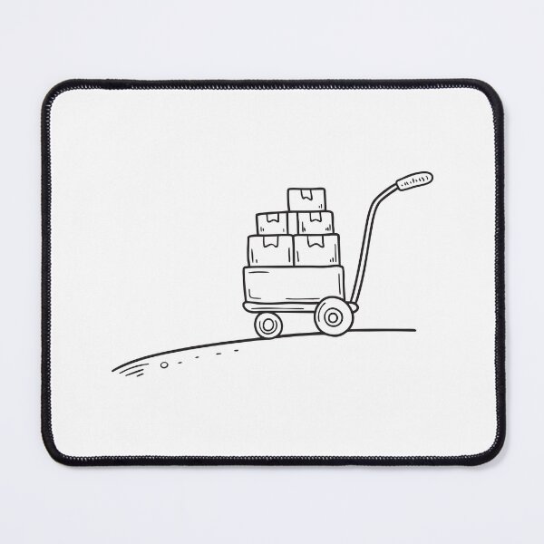 Item preview, A cart stacked with packages pulled up a narrow hill path designed and sold by rasagamastore.