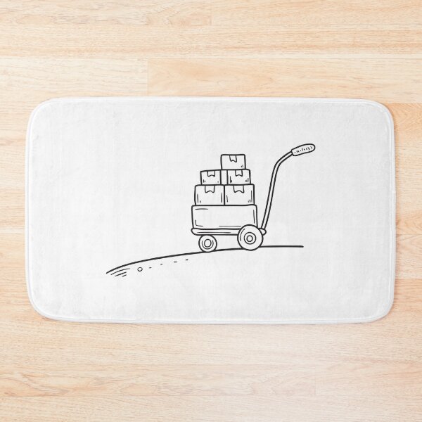 Item preview, A cart stacked with packages pulled up a narrow hill path designed and sold by rasagamastore.