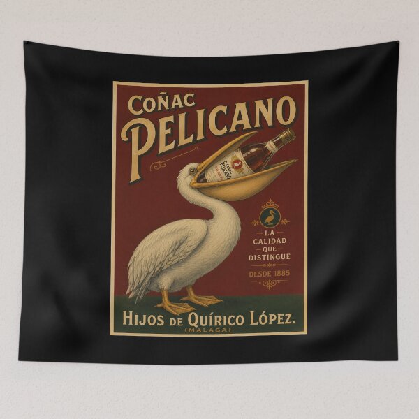 Item preview, Vintage Coñac Pelicano Poster designed and sold by GoodOldVintage.