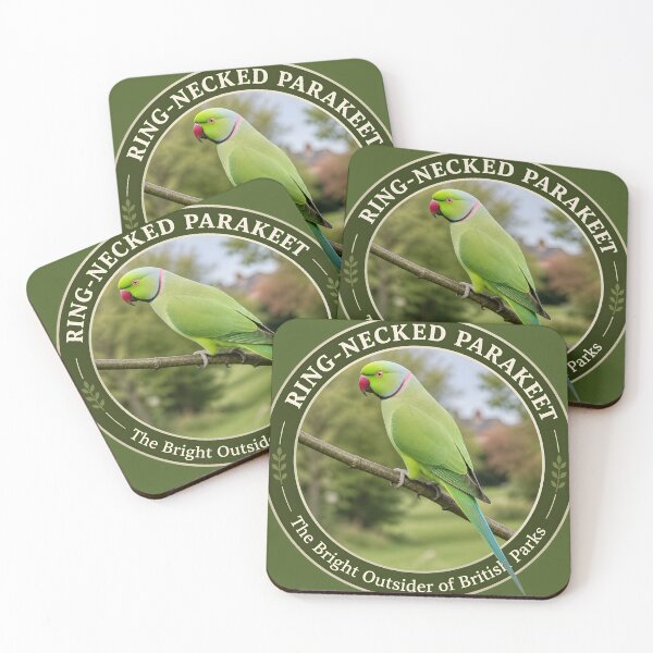 Item preview, RING‑NECKED PARAKEET    – The Bright Outsider of British Parks designed and sold by The Digital Compass.