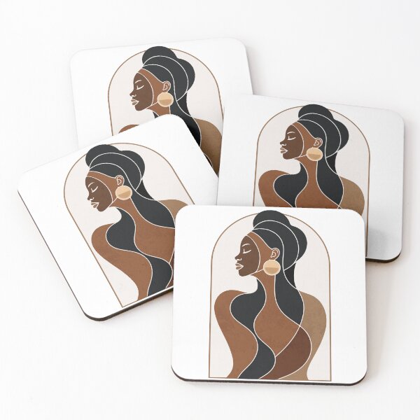 Item preview, Afrocentric Black Woman Elegant Line Art designed and sold by artCreativeColony.