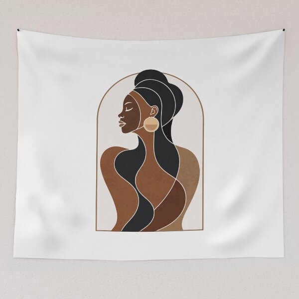 Item preview, Afrocentric Black Woman Elegant Line Art designed and sold by artCreativeColony.