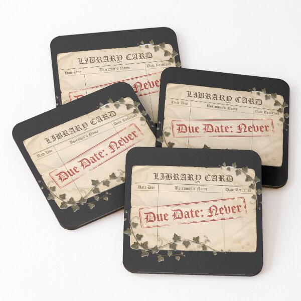 Item preview, Vintage Library Card Due Date Never Dark Academia Bookish Aesthetic designed and sold by WorldShop17.