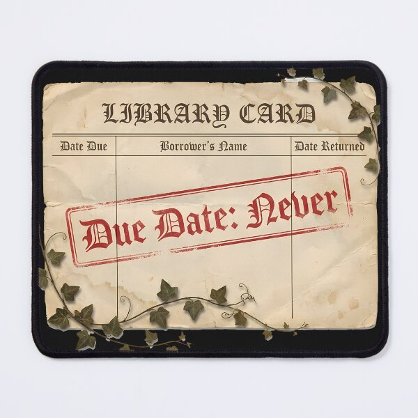 Item preview, Vintage Library Card Due Date Never Dark Academia Bookish Aesthetic designed and sold by WorldShop17.