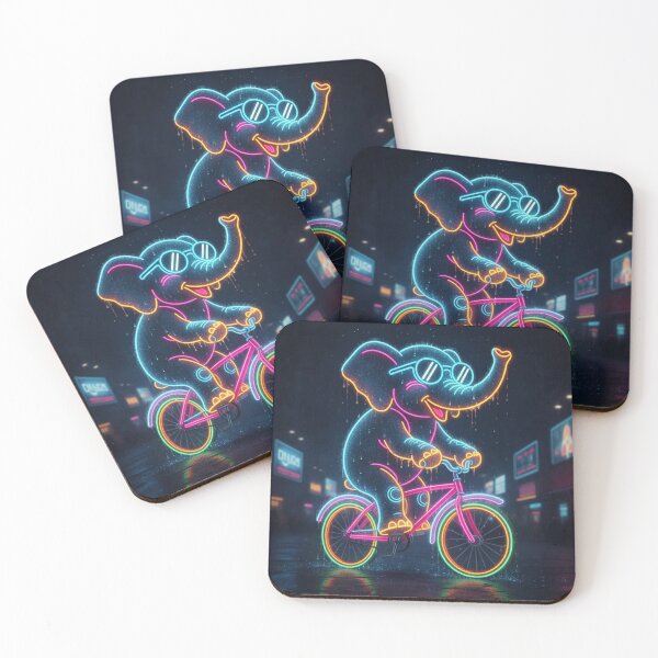 Item preview, Neon Elephant on a Bicycle designed and sold by Mattigiov.