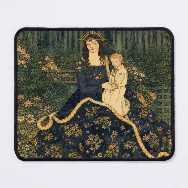 Item preview, Art Nouveau Forest Madonna Illustration with Child for Vintage Art Lovers designed and sold by RickE.