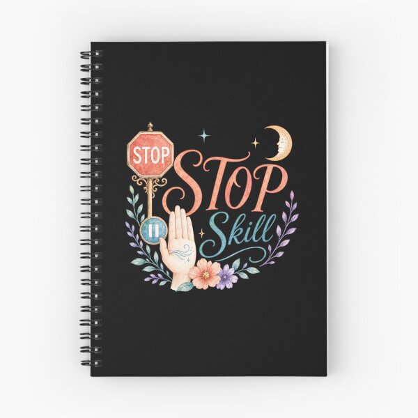 Item preview, STOP Skill DBT Mental Health Therapy Reminder Sticker designed and sold by ArcanePrintsxo.
