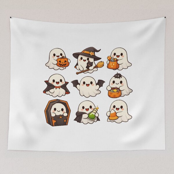 Item preview, Cute Halloween Ghost Sticker Pack Kawaii Spooky Boo Halloween Gift designed and sold by Artycom.