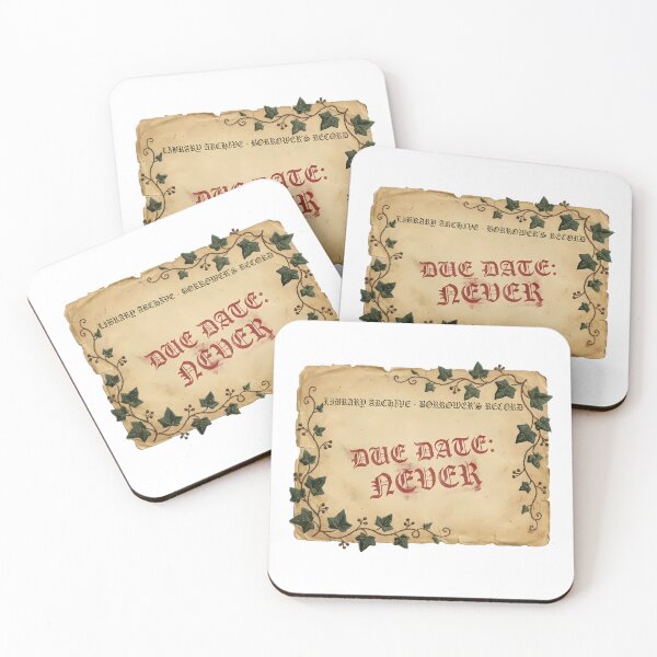 Item preview, Vintage Library Card Due Date Never Dark Academia Bookish Aesthetic designed and sold by WorldShop17.