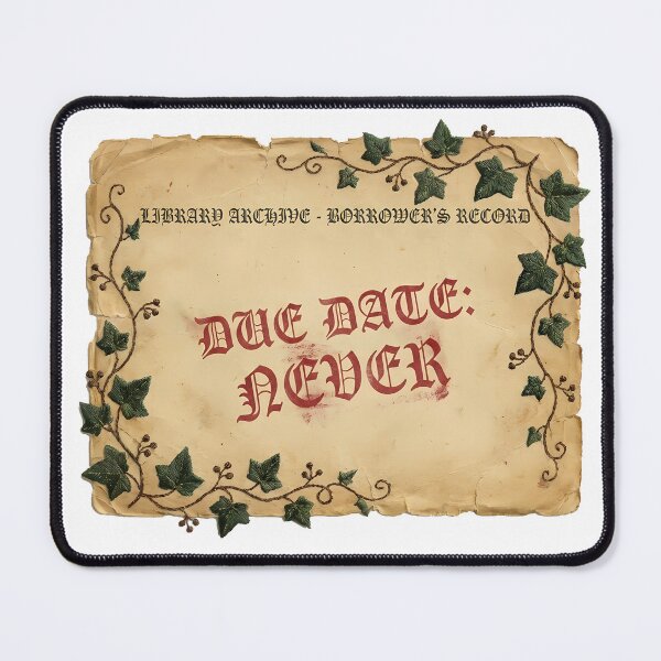 Item preview, Vintage Library Card Due Date Never Dark Academia Bookish Aesthetic designed and sold by WorldShop17.