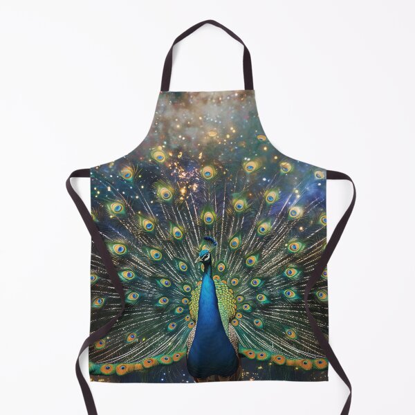 Item preview, Cosmic Peacock Under Starry Sky designed and sold by QuantumDrift.