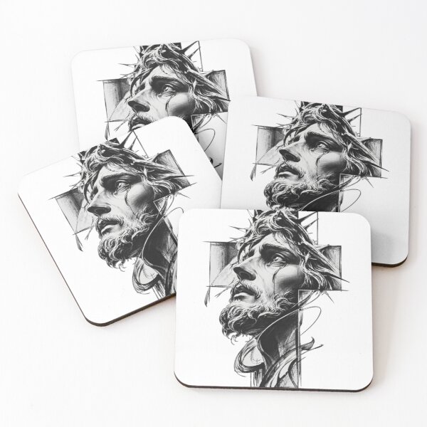 Item preview, Saviour's Grace - Jesus Christ Charcoal Sketch and Holy Cross designed and sold by haitrieuic96.