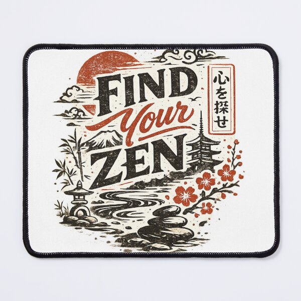Item preview, Find Your Zen – Vintage Japanese Serenity Typography T-Shirt designed and sold by D.Shop.