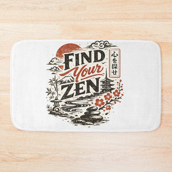 Item preview, Find Your Zen – Vintage Japanese Serenity Typography T-Shirt designed and sold by D.Shop.