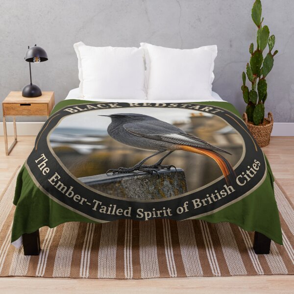 Item preview, BLACK REDSTART – The Ember‑Tailed Spirit of British Cities designed and sold by The Digital Compass.