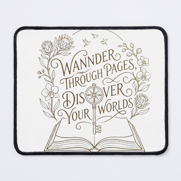 Item preview, Wander Through Pages, Discover Your Worlds | Book Lover Design | Reading Adventure | Library Aesthetic | Vintage Book Art designed and sold by TheDigitalArtisianHub.