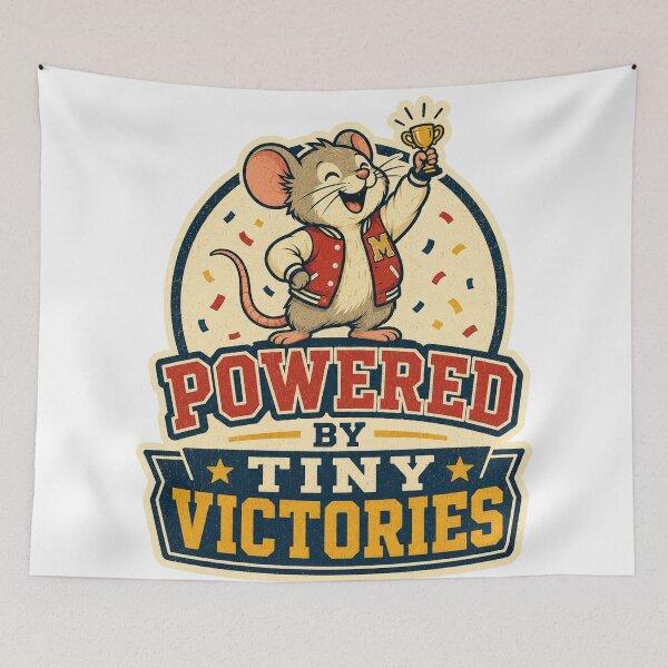Item preview, Powered by Tiny Victories designed and sold by Peak Pop Designs | Funny Gifts, Cozy Art & Cute Animals .