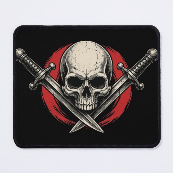Item preview, Edgy Grunge Skull with Crossed Daggers Gothic Tattoo Design designed and sold by haitrieuic96.