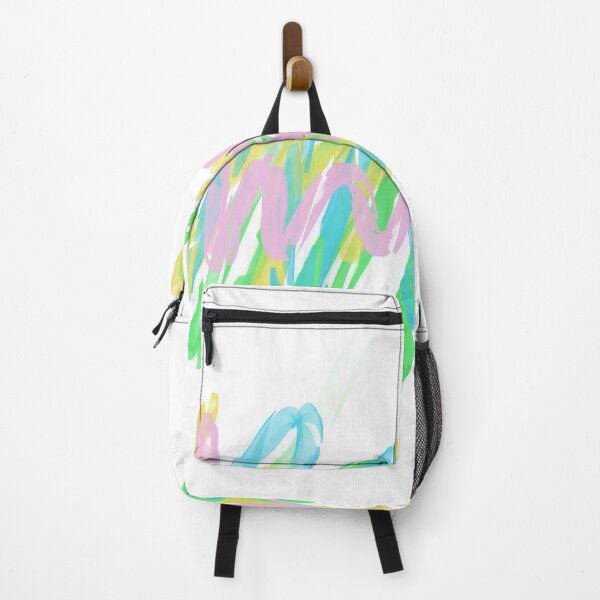 Item preview, Delicate flow of lines in pastel colors, abstract in pink, yellow, blue and yellow designed and sold by Susanna Schorr.