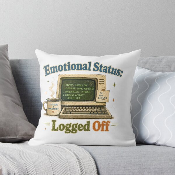 Item preview, Emotional Status Logged Off Funny Retro Office Computer Design designed and sold by GiftLore Studio.