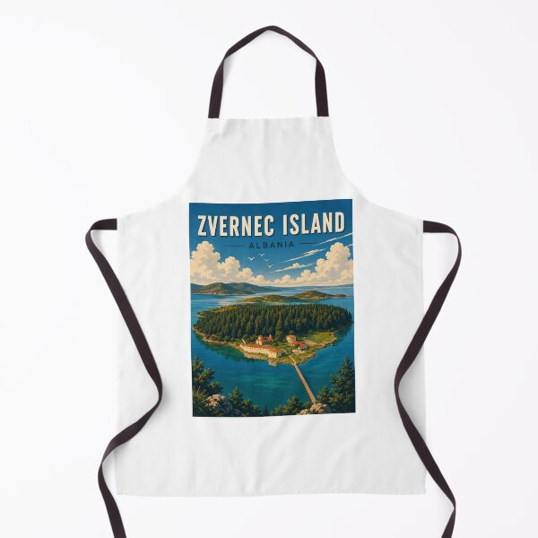 Item preview, Zvernec Island Albania Vintage Travel Poster designed and sold by synthoso.