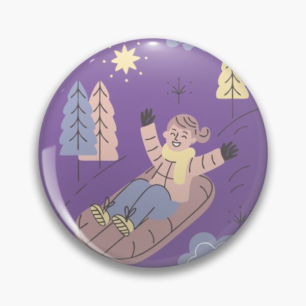 Item preview, Cute Winter Sledding Girl - Chasing The Winter Chill Sticker  designed and sold by Amituniqart.