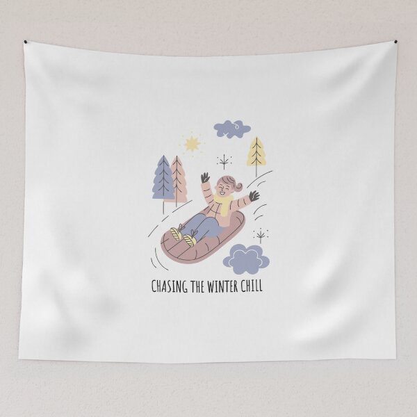 Item preview, Cute Winter Sledding Girl - Chasing The Winter Chill Sticker  designed and sold by Amituniqart.