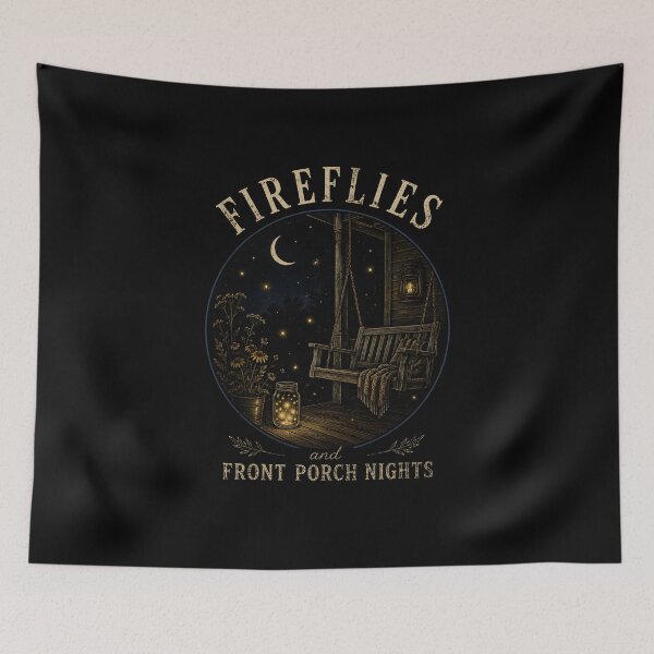 Item preview, Fireflies and Front Porch Nights | Rustic Farmhouse Summer Wildflower Vintage Art designed and sold by ZyziowskyArt.