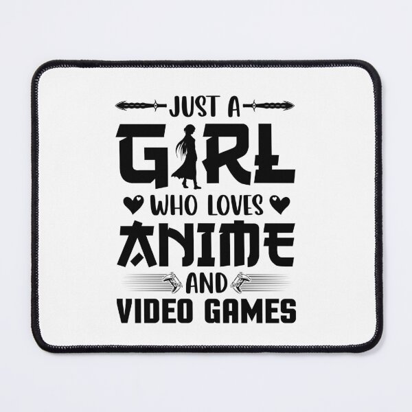 Item preview, Just A Girl Who Loves Anime & Video Games – Retro Anime Quote designed and sold by bella-rosa87.