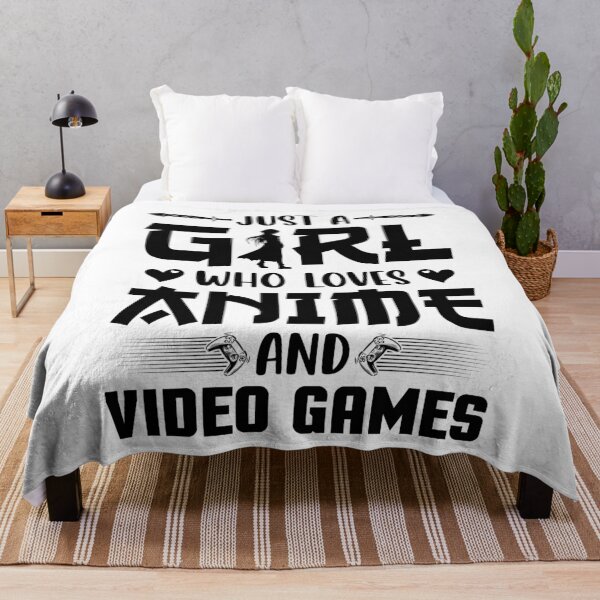 Item preview, Just A Girl Who Loves Anime & Video Games – Retro Anime Quote designed and sold by bella-rosa87.