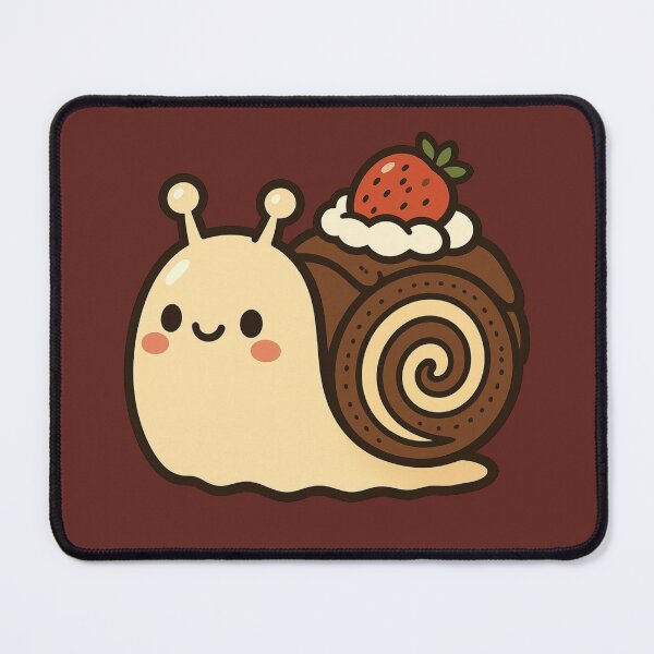 Item preview, Cute Chocolate Roll Cake Snail | Kawaii Swiss Roll Dessert Character designed and sold by Eathusiast.