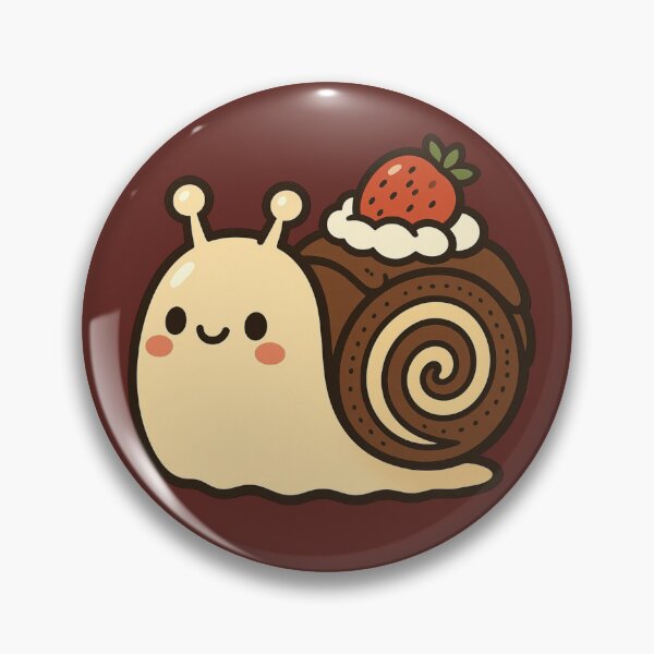 Item preview, Cute Chocolate Roll Cake Snail | Kawaii Swiss Roll Dessert Character designed and sold by Eathusiast.