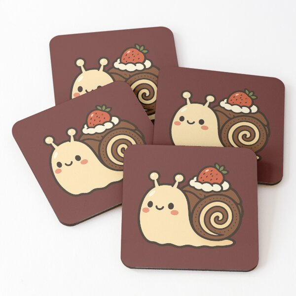 Item preview, Cute Chocolate Roll Cake Snail | Kawaii Swiss Roll Dessert Character designed and sold by Eathusiast.