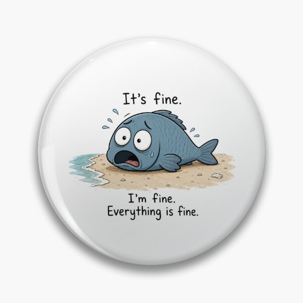 Item preview, It's Fine. I'm Fine. Everything Is Fine. -Funny Fish Out Of Water Meme designed and sold by GibasVisuals.