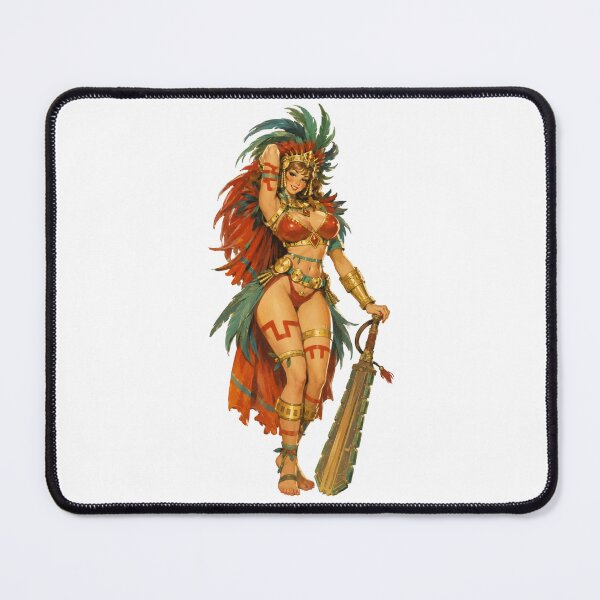 Item preview, Aztec Warrior Pin Up Girl | Original Fantasy Retro Vintage Illustration designed and sold by Cosplayvintage.