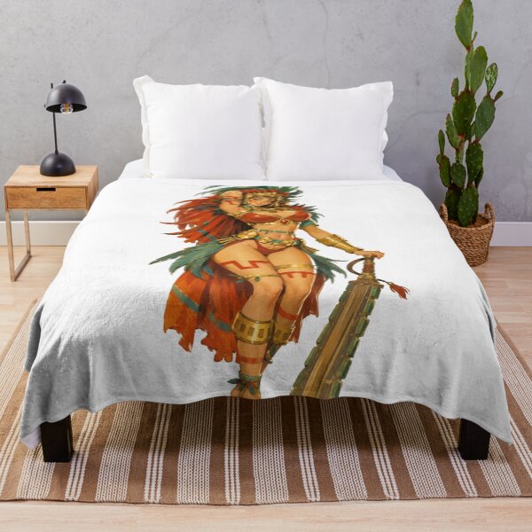 Item preview, Aztec Warrior Pin Up Girl | Original Fantasy Retro Vintage Illustration designed and sold by Cosplayvintage.