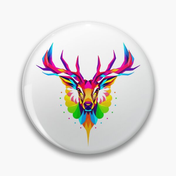 Item preview, Geometric Deer Head – Colorful Modern Wildlife Art designed and sold by GabeMountainArt.