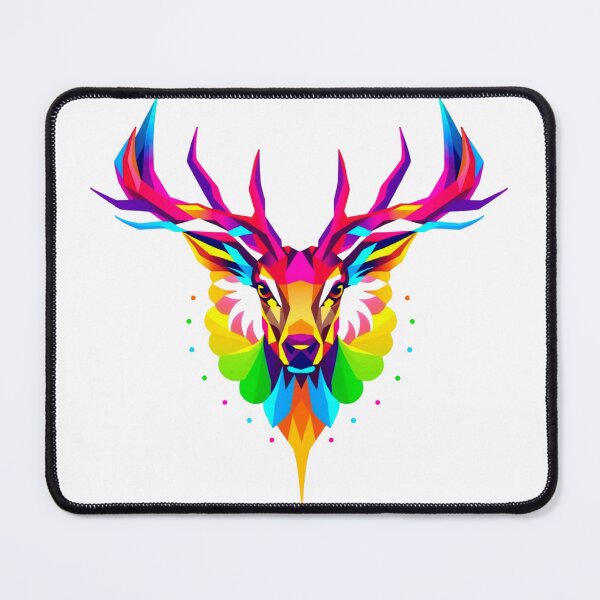 Item preview, Geometric Deer Head – Colorful Modern Wildlife Art designed and sold by GabeMountainArt.