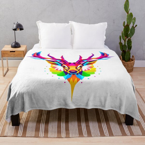 Item preview, Geometric Deer Head – Colorful Modern Wildlife Art designed and sold by GabeMountainArt.