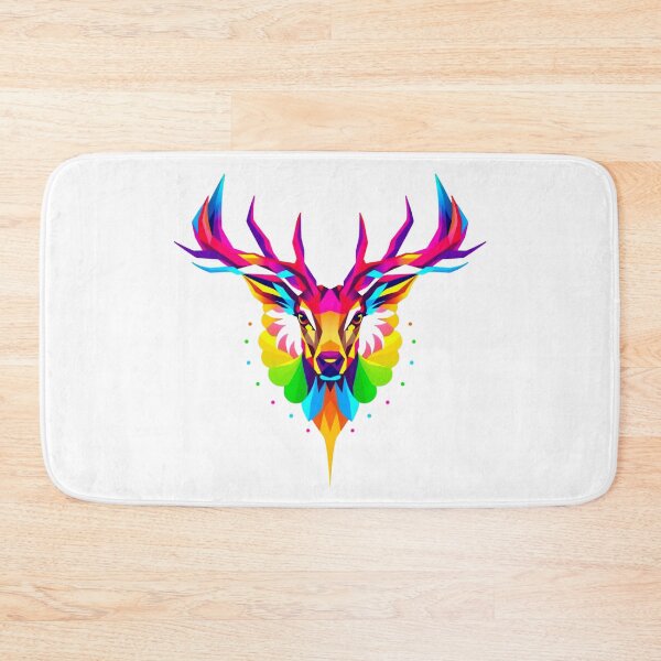 Item preview, Geometric Deer Head – Colorful Modern Wildlife Art designed and sold by GabeMountainArt.