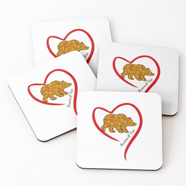 Item preview, Khokhloma Style Bear in a Heart Shape.  Bearwolf Fan.  Russian Gift. designed and sold by ShrimpAndGrits.