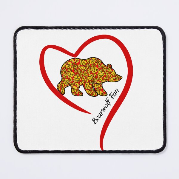 Item preview, Khokhloma Style Bear in a Heart Shape. Bearwolf Fan. Russian Gift. designed and sold by ShrimpAndGrits.