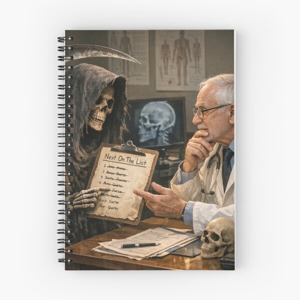Item preview, And who's on the list...? - The funny grim reaper and the doctor make a shopping list... designed and sold by Nela-&-Lena.