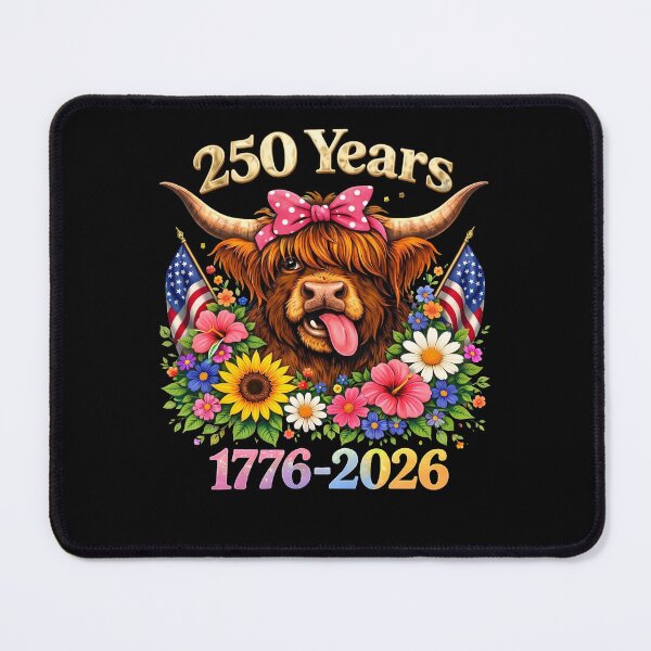 Item preview, Coquettish Highland Cow Celebrates US Bicentennial: Cuddly Scottish Herd With Flower Crown For Patriotic Shirts designed and sold by cerima.