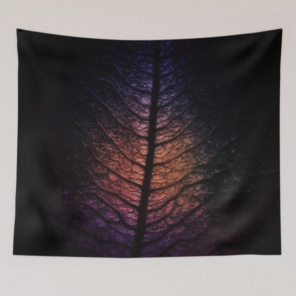 Item preview, Dark Glowing Leaf Skeleton Macro Texture designed and sold by WitchyBotanicaArt.