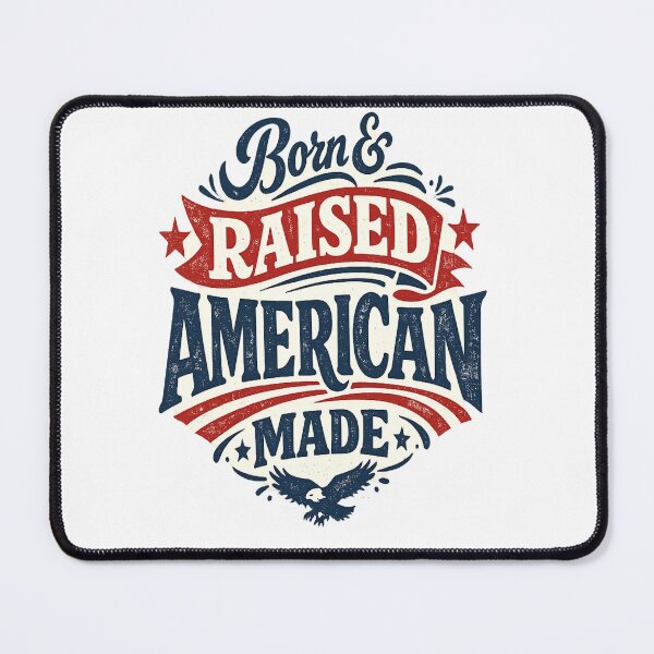 Item preview, Born & Raised American Made – Vintage Patriotic Typography T-Shirt designed and sold by D.Shop.