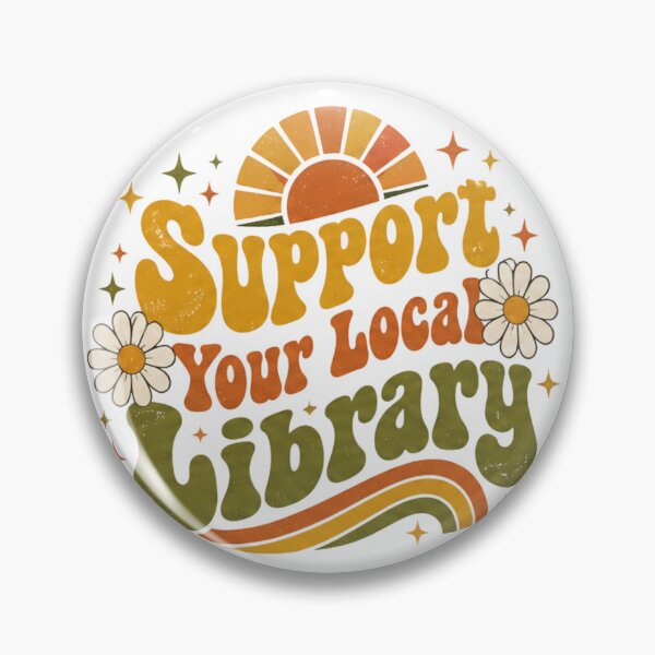 Item preview, Support Your Local Library - Retro Groovy Typography Art designed and sold by sadedream.